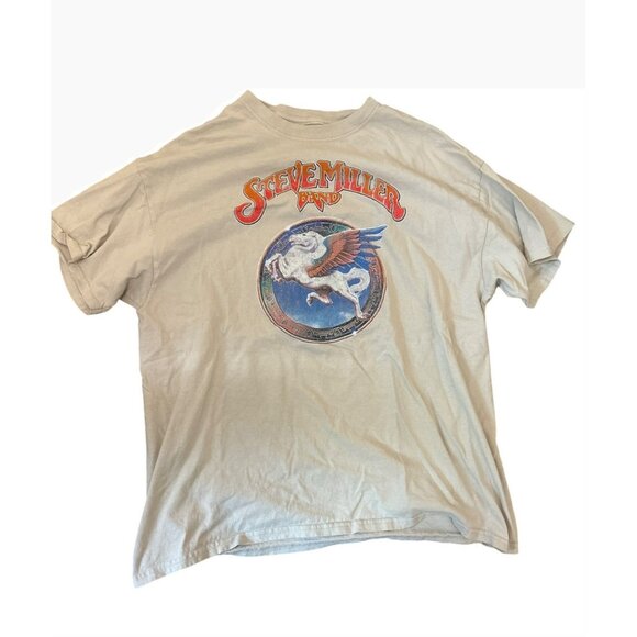 Steve Miller Band Graphic Tee By Prince Pei Collection Beige 100% Cotton Large - Picture 1 of 4